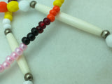 Native American Medallion HAND BEADED Necklace Shoshone Bannock TRIBE Stick Game ID Pink