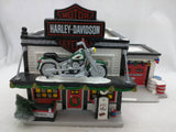 Dept 56 Snow Village 1996 HARLEY DAVIDSON MOTORCYCLE SHOP 54886 Station Garage Gas