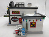 Dept 56 Snow Village 1996 HARLEY DAVIDSON MOTORCYCLE SHOP 54886 Station Garage Gas
