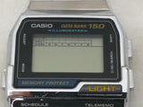 Casio Data Bank 150 DBC-1500 1477 LCD Stainless Chrome Watch Wrist
