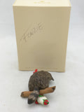 Raccoon Surprises 1982 Hallmark Ornament Christmas Stocking Red Bird 3"