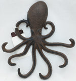 Octopus Key Holder Hook Cast Iron Wall Mount 6 Tentacle Beach Home Décor Squid