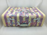 Mary Engelbreit Vintage Wheary Suitcase Lucite Handle Art Deco Chrome 1940s Luggage Decor