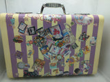 Mary Engelbreit Vintage Wheary Suitcase Lucite Handle Art Deco Chrome 1940s Luggage Decor