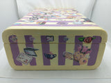 Mary Engelbreit Vintage Wheary Suitcase Lucite Handle Art Deco Chrome 1940s Luggage Decor
