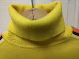 L Ski Doo Yellow Turtleneck Sweater British Crown Hong Kong VTG Snowmobile Sport Orange Black