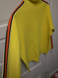 L Ski Doo Yellow Turtleneck Sweater British Crown Hong Kong VTG Snowmobile Sport Orange Black