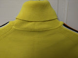 L Ski Doo Yellow Turtleneck Sweater British Crown Hong Kong VTG Snowmobile Sport Orange Black
