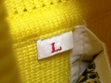 L Ski Doo Yellow Turtleneck Sweater British Crown Hong Kong VTG Snowmobile Sport Orange Black