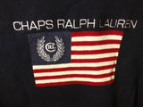 XL USA Flag Ralph Lauren Chaps Spell Out Knit Pullover Crewneck Sweater 90s VTG