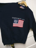 XL USA Flag Ralph Lauren Chaps Spell Out Knit Pullover Crewneck Sweater 90s VTG