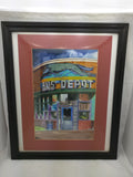 Greyhound Bus Depot Print 2004 Art Photo Pocatello Idaho Neon Light