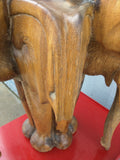 Log 24X21" Elephant 3 Head Carved Art Table Wood Carving African Spirit Animal Wooden