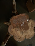 Log 24X21" Elephant 3 Head Carved Art Table Wood Carving African Spirit Animal Wooden