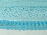 BLUE Cook STOVE Sad Iron EAPG DEPRESSION GLASS COVERED CANDY Dish Container VTG