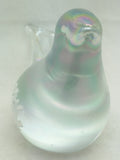 Silvestri Paperweight Glass Snow Figurine Bird Hand Blown Iridescent Fumed Clear Vintage