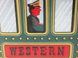 Western Tin Train Battery Operated Locomotive Modern Toy Japan