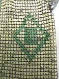 Mesh Enamel Coin Purse Flapper Chainmail Yellow Green Art Deco VTG