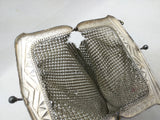 Mesh Enamel Coin Purse Flapper Chainmail Yellow Green Art Deco VTG