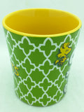 15oz Mug Snoopy Peanuts Woodstock Dancing Funky Gang Motif Green Gibson