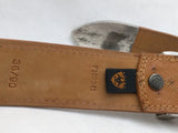 36 Ariat Belt Ostrich Print Leather Western Silver Tone Tip Buckle