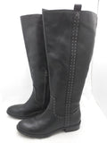 7.5 Sam Edelman Prina Leather Tall Knee High Riding Boot Black Studded