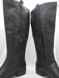7.5 Sam Edelman Prina Leather Tall Knee High Riding Boot Black Studded