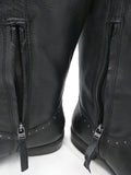 7.5 Sam Edelman Prina Leather Tall Knee High Riding Boot Black Studded