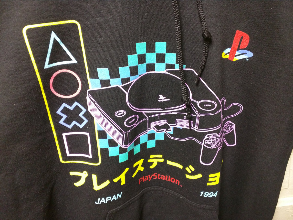 NEW M 1994 PS1 Hoodie Playstation One Console Sweatshirt Black