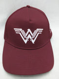 WWF Hat Wonder Woman Dr Pepper Logo Maroon Nissin Cap VTG Velcro