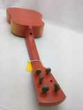 AS-IS 2 Birds Ukulele Mini Acoustic 6 String Guitar Pyrography Wood Burning Lyre Logo Uke