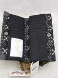 New Frankie Wallet Jessica Simpson Black Logo Wallet Zip Around Snap $45 MSRP