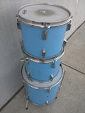 3 Blue Drum Set AS-IS Painted Wood Wooden CB Remo