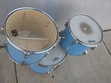 3 Blue Drum Set AS-IS Painted Wood Wooden CB Remo