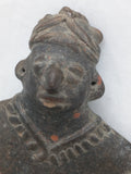 Black Clay Colima Pre Columbian Aztec Maya Toltec Seated God Mexico Sitting Terracotta