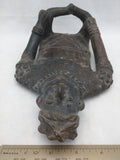 Black Clay Colima Pre Columbian Aztec Maya Toltec Seated God Mexico Sitting Terracotta
