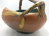 Roseville Pinecone Basket Brown Silver Foil Label Sticker Early Pottery 339