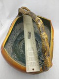 Roseville Pinecone Basket Brown Silver Foil Label Sticker Early Pottery 339