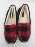 NEW 9 Slipper Plaid RALPH LAUREN POLO Men Red Black Hunter Check Suede Trim Cali House