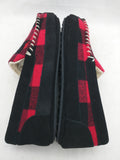 NEW 9 Slipper Plaid RALPH LAUREN POLO Men Red Black Hunter Check Suede Trim Cali House