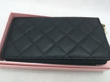 NEW Black Juicy Couture Zip Wallet Starburst Clutch Fold CC Zipper