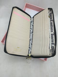NEW Black Juicy Couture Zip Wallet Starburst Clutch Fold CC Zipper