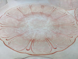 5 JEANETTE 9" PINK CHERRY BLOSSOM LARGE DINNER PLATES DEPRESSION GLASS Set