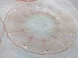 5 JEANETTE 9" PINK CHERRY BLOSSOM LARGE DINNER PLATES DEPRESSION GLASS Set