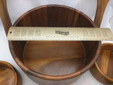 7 pcs Set Teak Mid Century Monkey Pod Wooden Salad Bowl Thailand