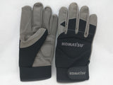 Rare NEW XL Komatsu Work Gloves Gray Grey Black NWOT Velcro Closure