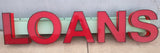 8' Sign LOANS SALON Commercial Lighted Signage Red Letter L O A N S Business
