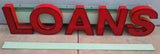 8' Sign LOANS SALON Commercial Lighted Signage Red Letter L O A N S Business