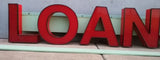 8' Sign LOANS SALON Commercial Lighted Signage Red Letter L O A N S Business