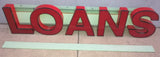8' Sign LOANS SALON Commercial Lighted Signage Red Letter L O A N S Business